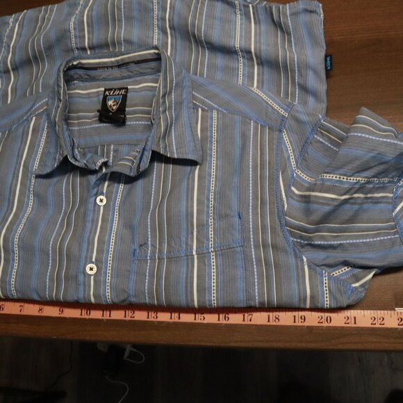Kuhl Suncel Shirt Mens S Blue Gorpcore Outdoor Active Wear Hiking Summer Camping - Picture 11 of 16